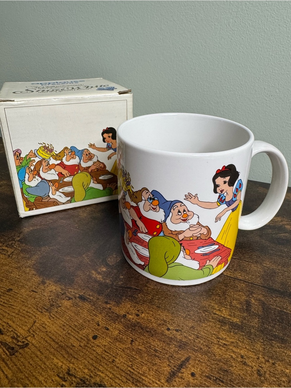 vintage 1987 applause snow white coffee mug with original box 50th anniversary